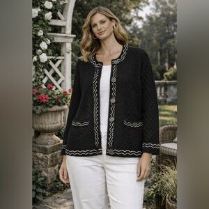 Missoni for Target Black & White Knit Cardigan Sweater | XL | Button Front